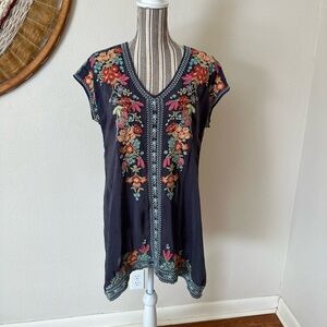 Johnny Was Embroidered Floral Mini Dress Woman's Small
